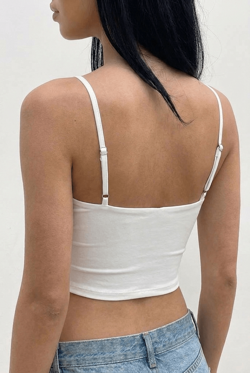 White Gather Bust Lace Top - BEEGLEE