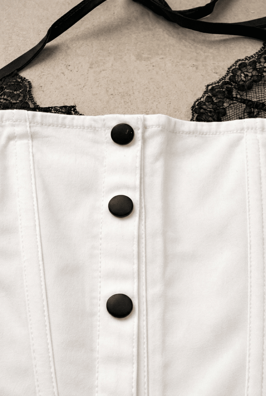 White Ironclad Corset - BEEGLEE