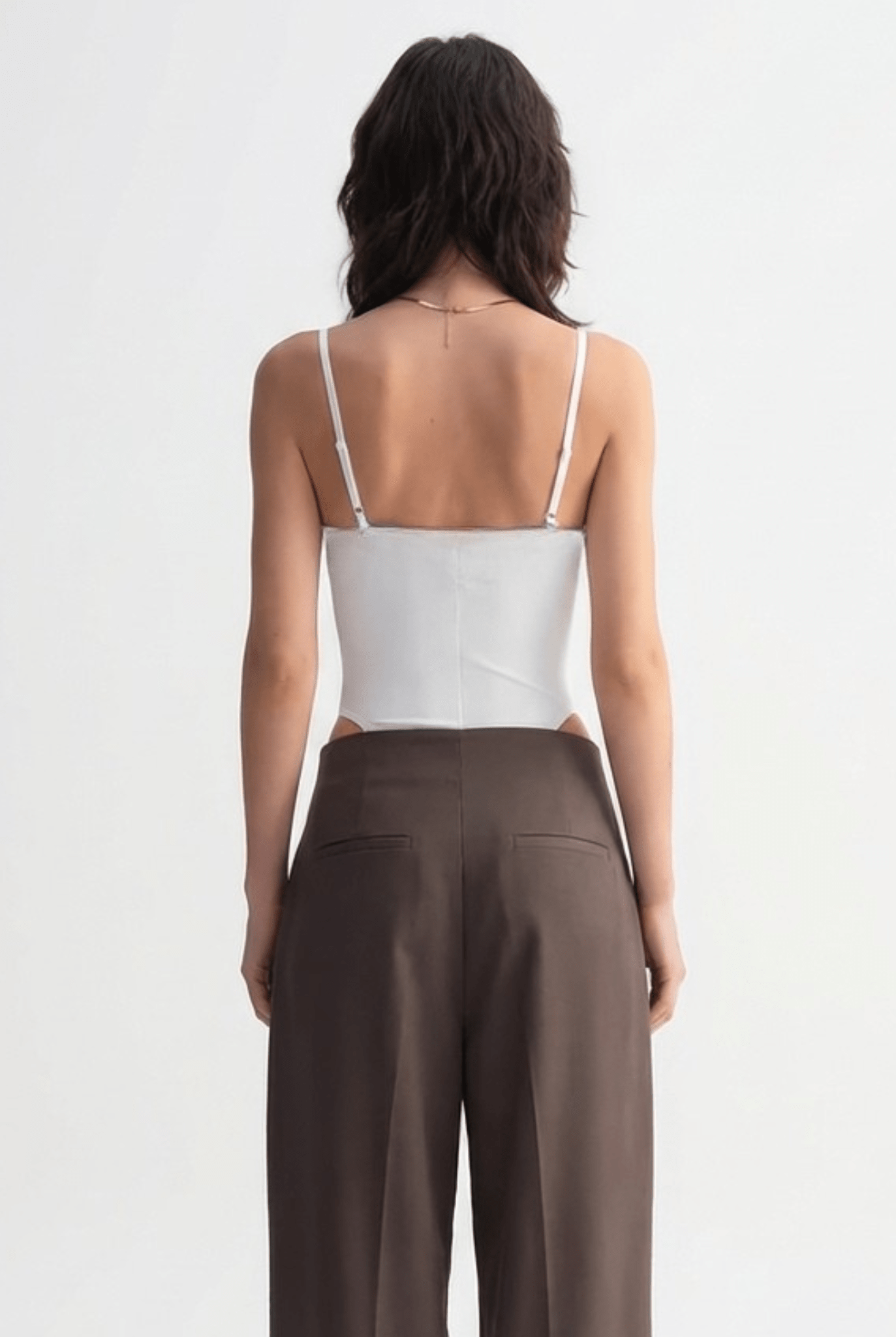 White Laced - Up Bodysuit - BEEGLEE