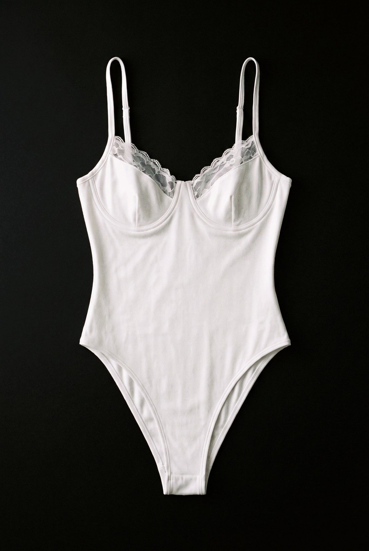 White Laced-Up Bodysuit - BEEGLEE