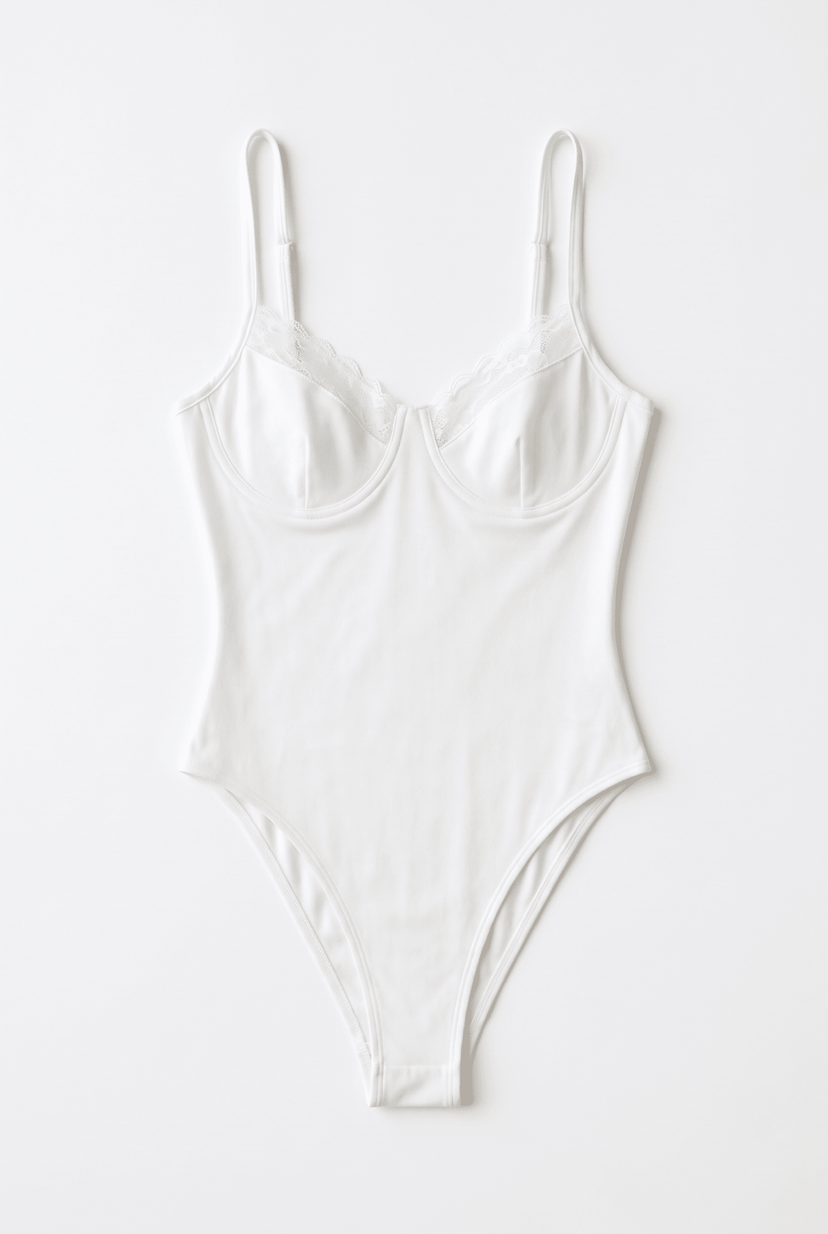 White Laced-Up Bodysuit - BEEGLEE