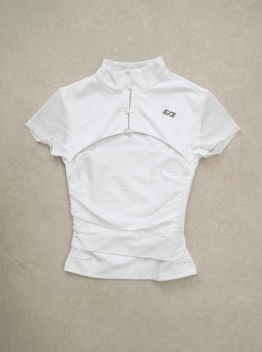 White Mesh Shrug Top - BEEGLEE