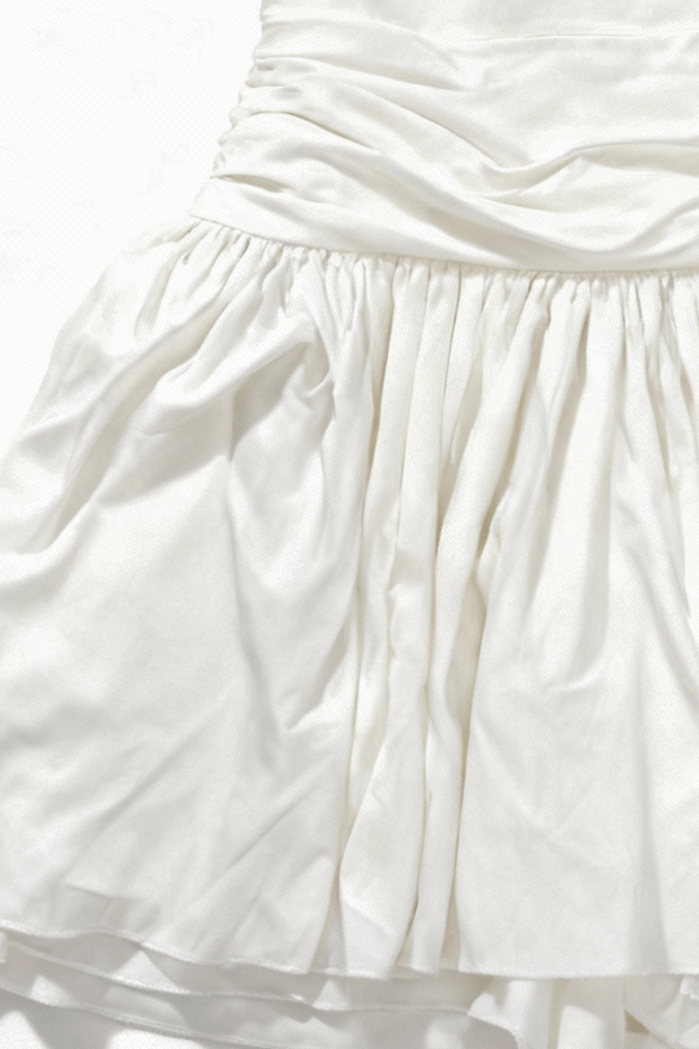 White Nova Ruched Dress - BEEGLEE