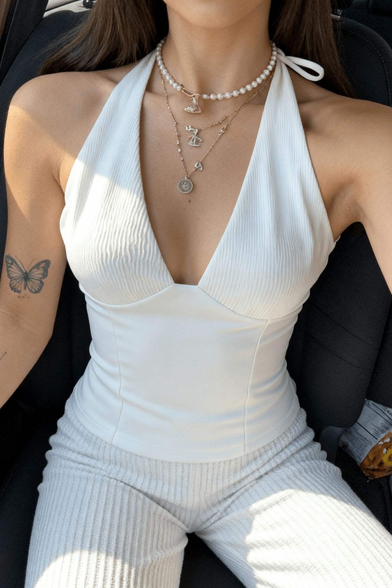 White Orchid bustier top