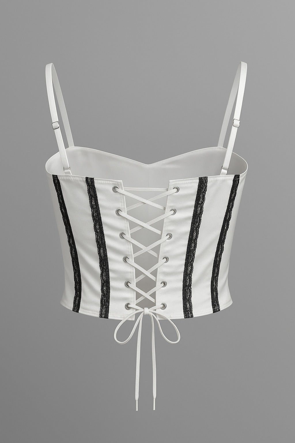 White Pearl Tie up corset - BEEGLEE