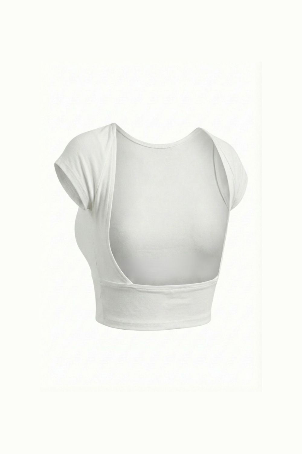 White Retro Backless Tee - BEEGLEE