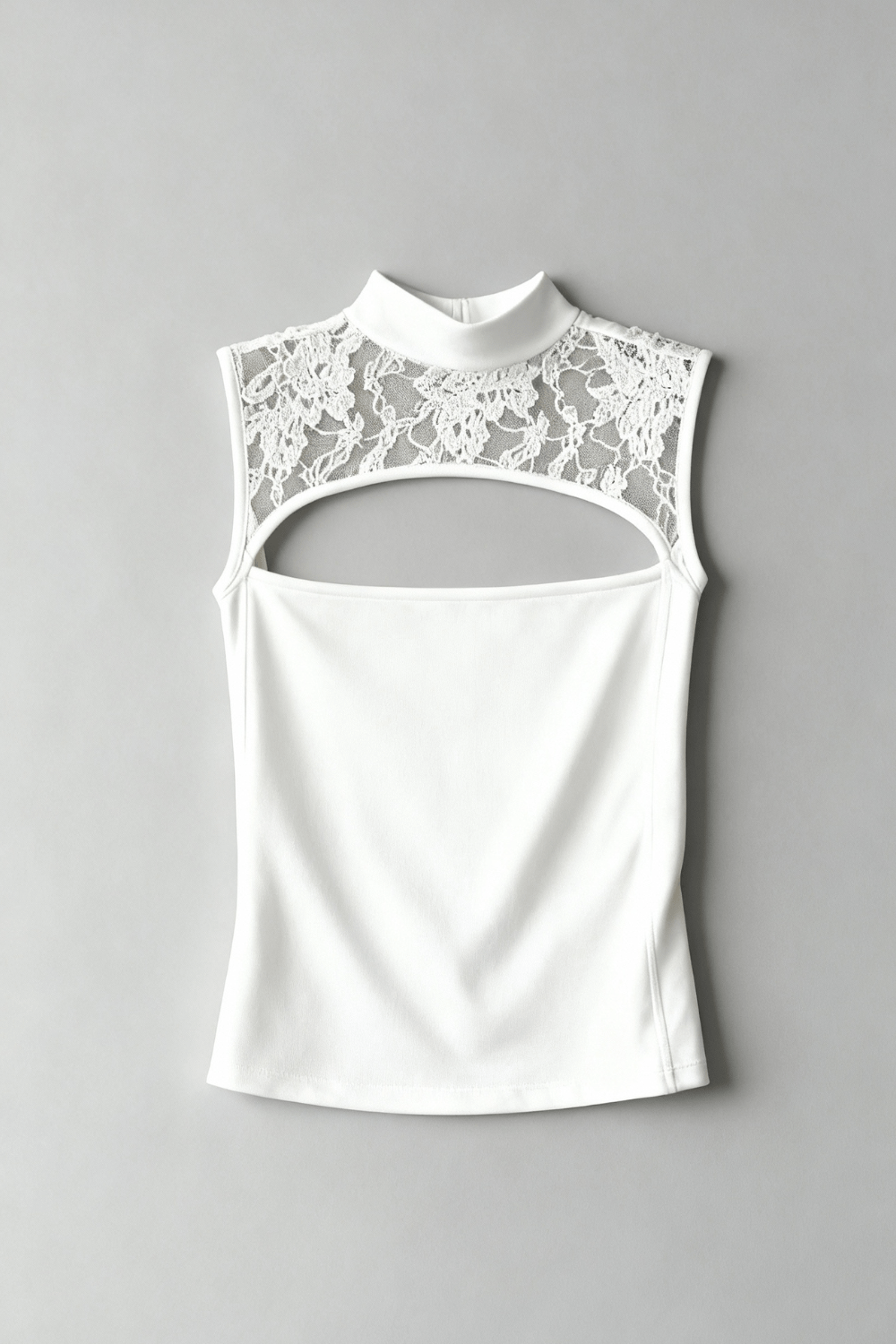 White Reversible Veil Top