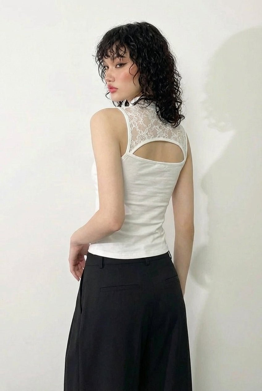 White Reversible Veil Top - BEEGLEE