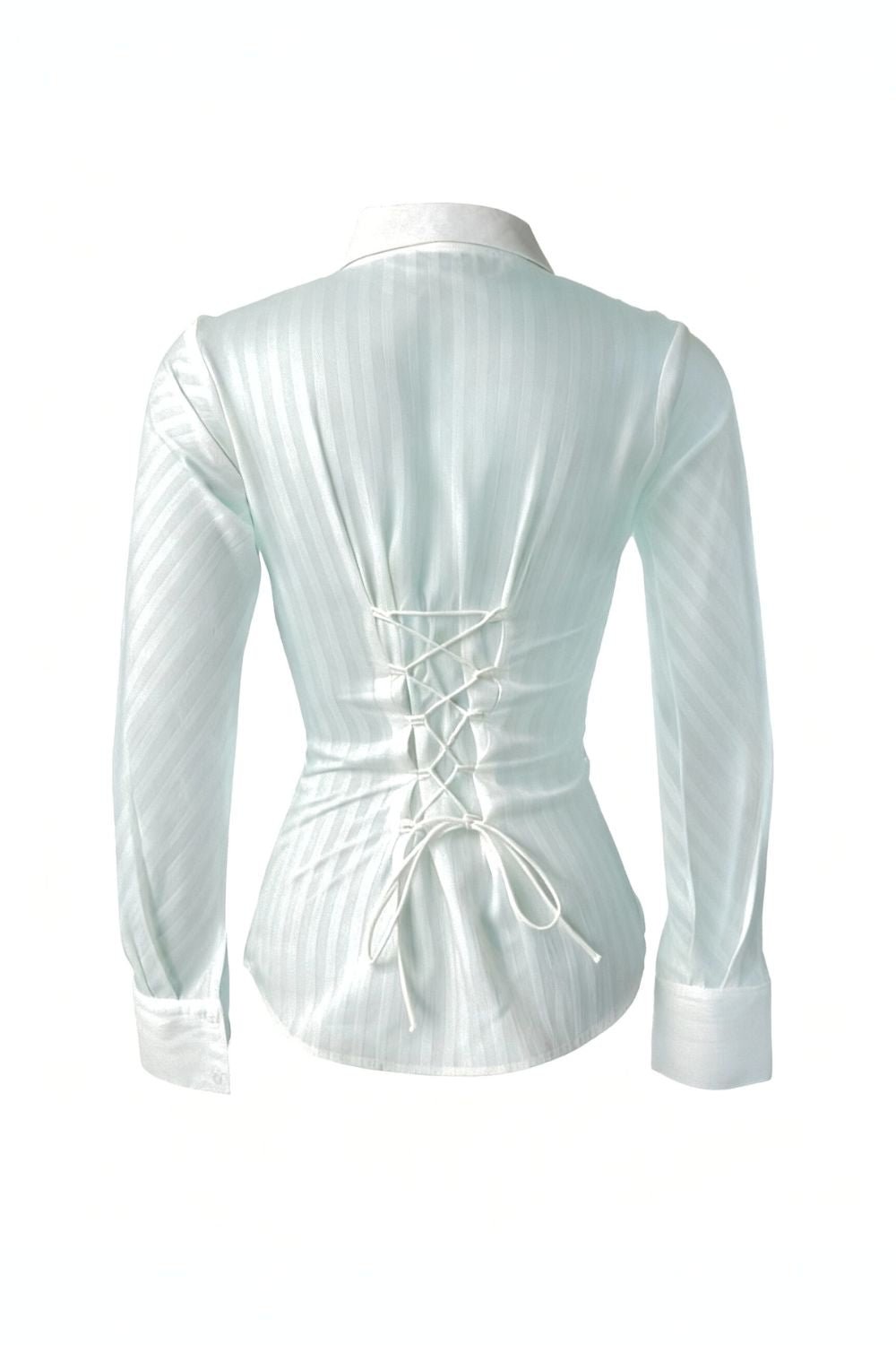 White Sheer Back - Tie Shirt - BEEGLEE