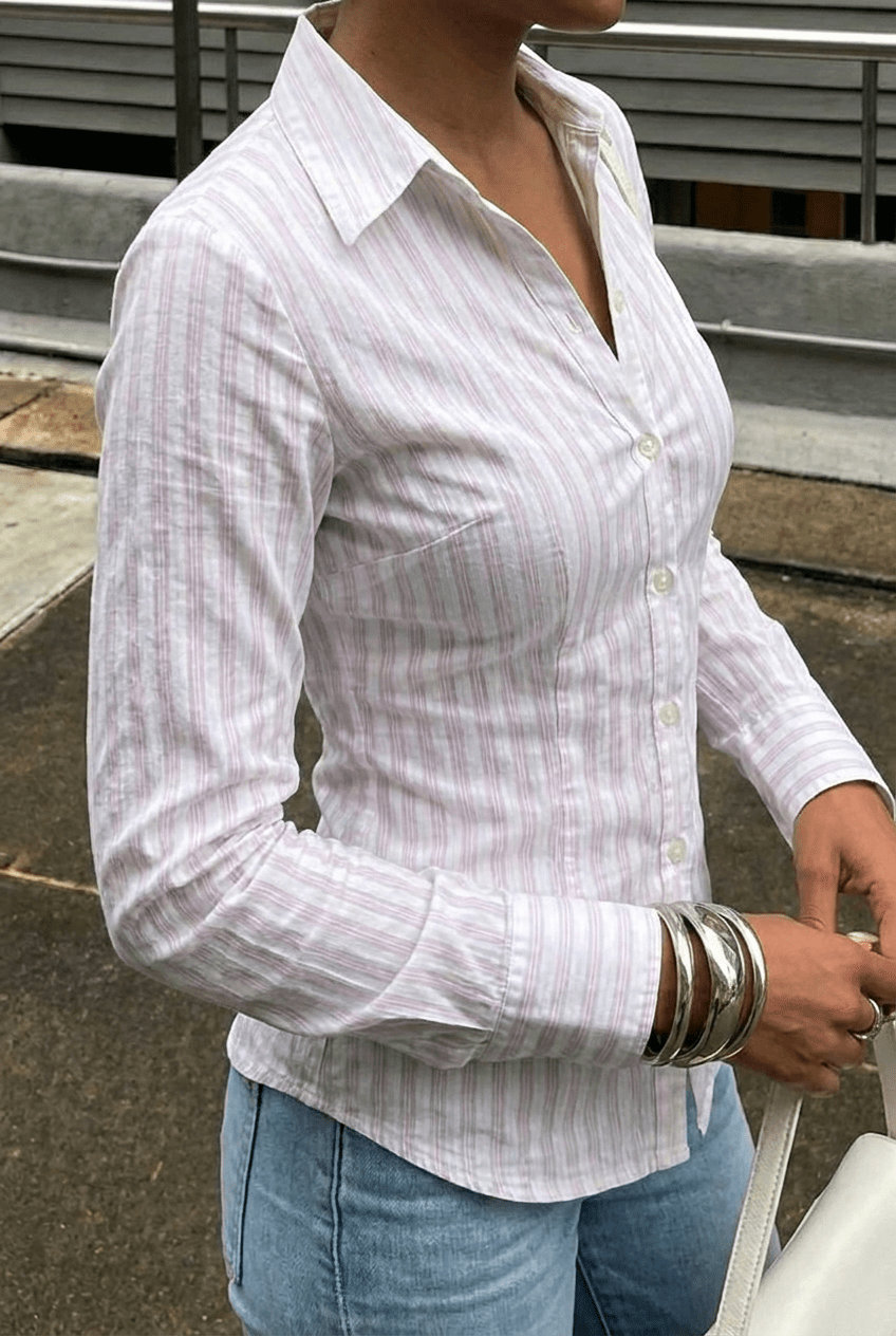 White Sheer Back - Tie Shirt - BEEGLEE