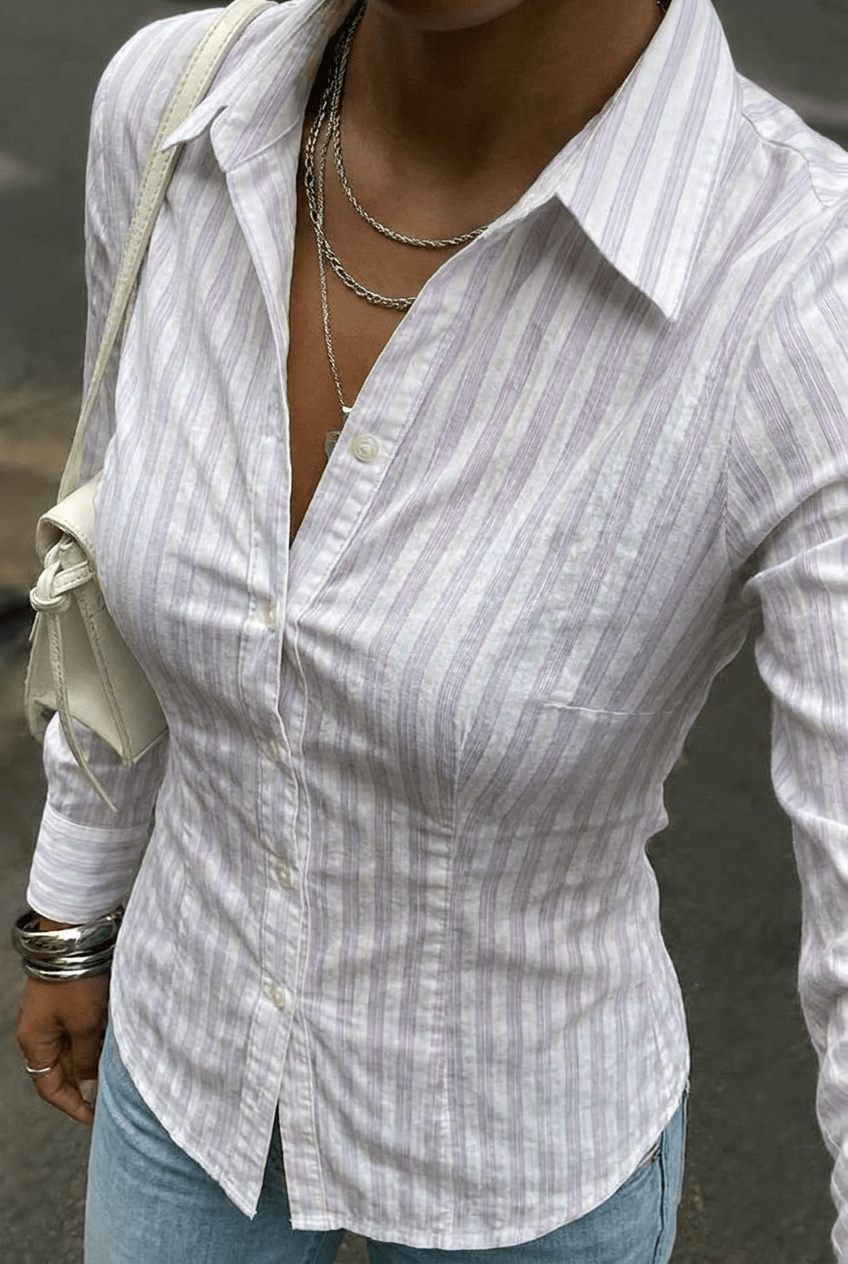 White Sheer Back - Tie Shirt - BEEGLEE