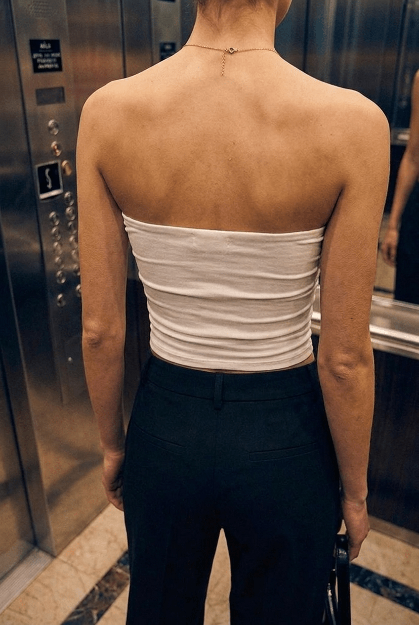 White Slinky Halter Top - BEEGLEE