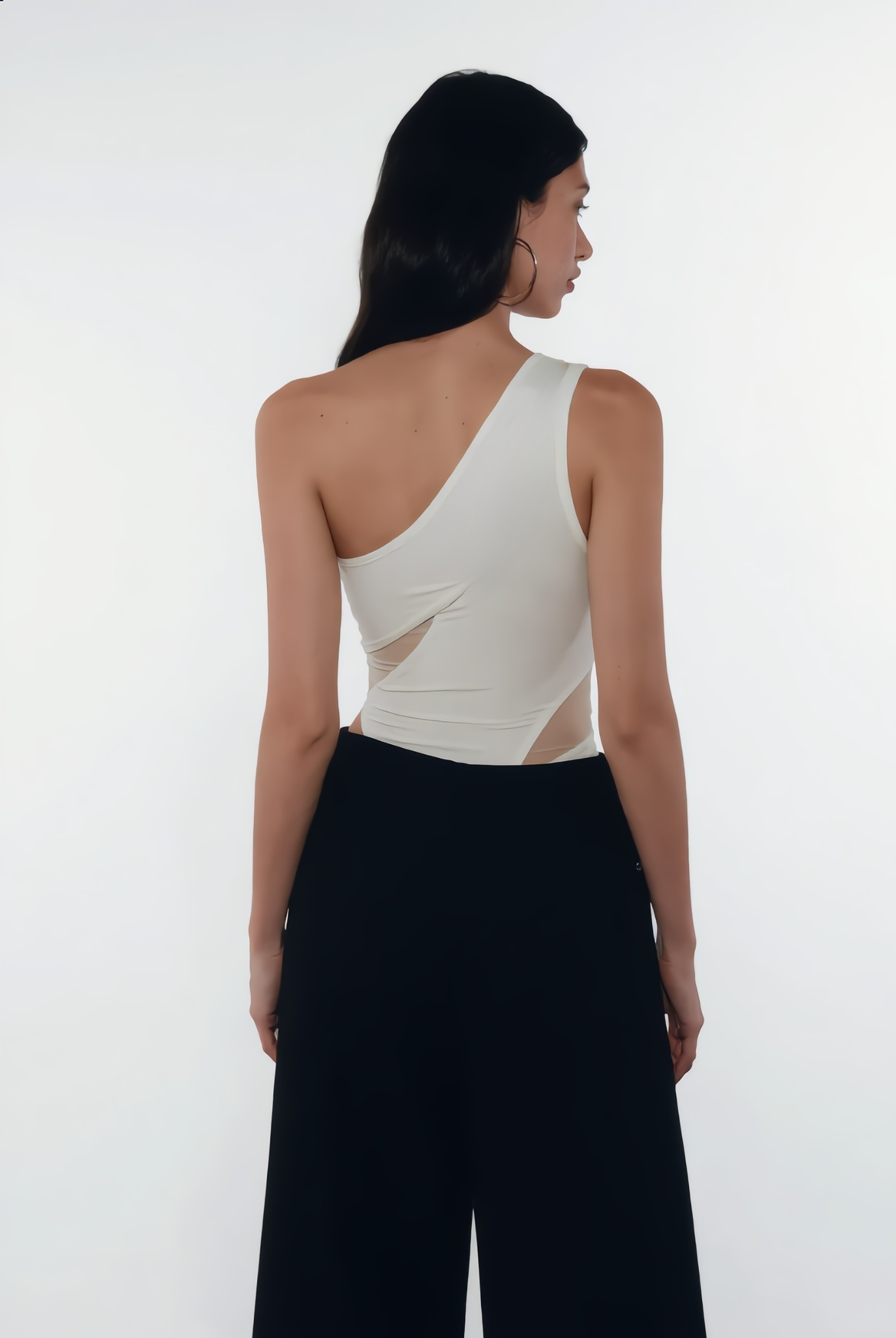 White Swirl Mesh Bodysuit - BEEGLEE