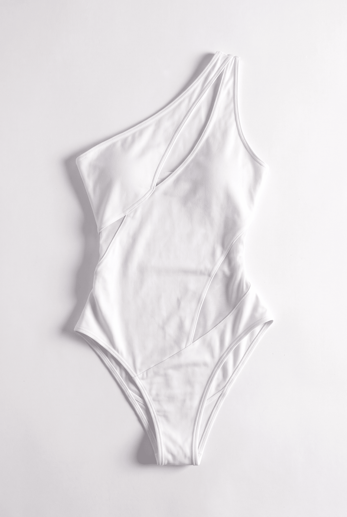 White Swirl Mesh Bodysuit - BEEGLEE