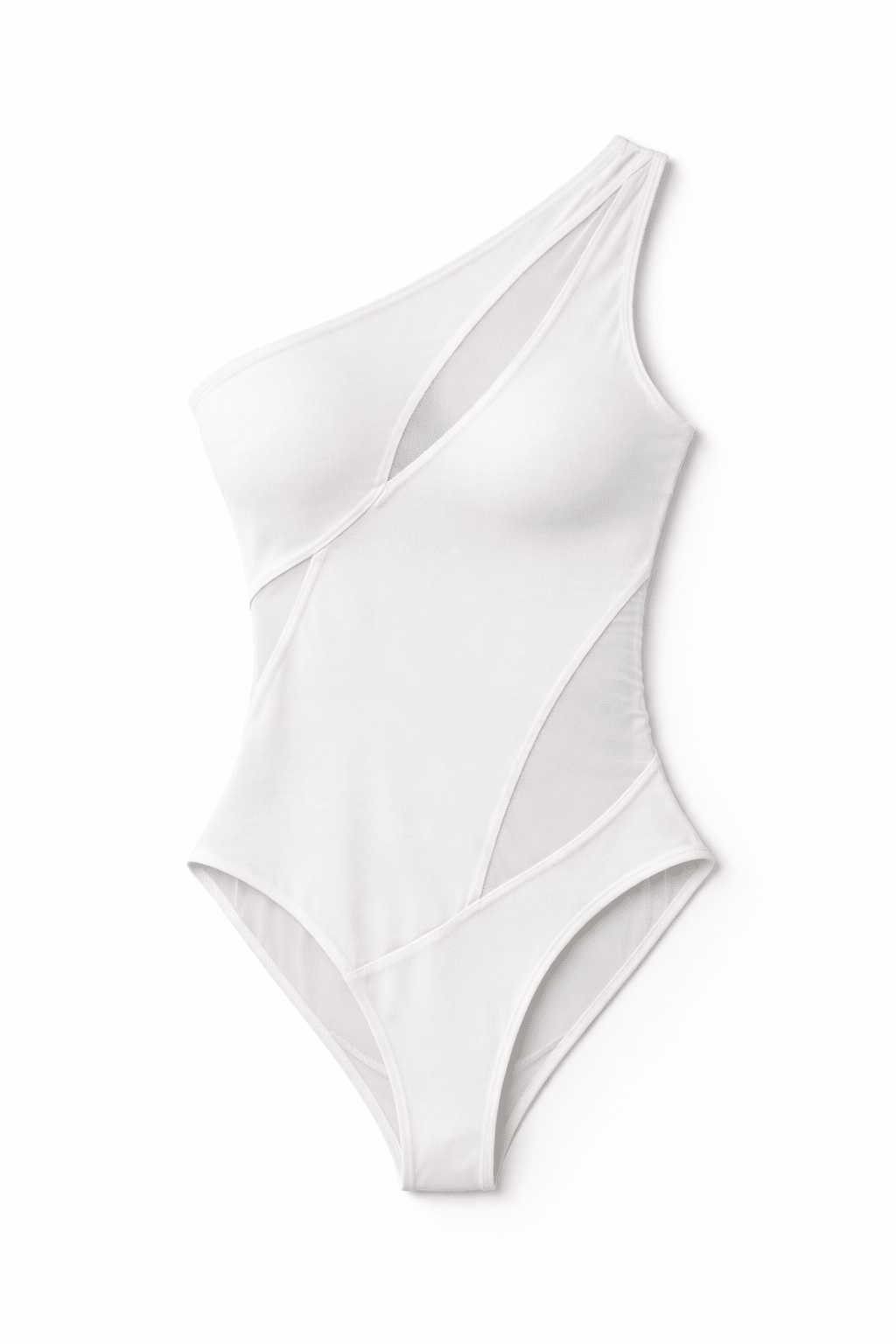 White Swirl Mesh Bodysuit - BEEGLEE