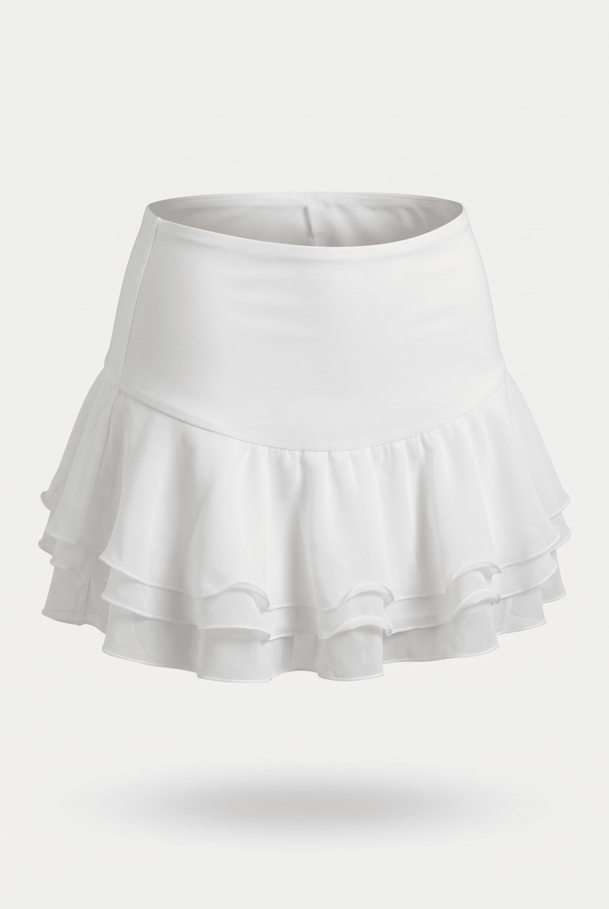 White Tiered Frill Skort - BEEGLEE