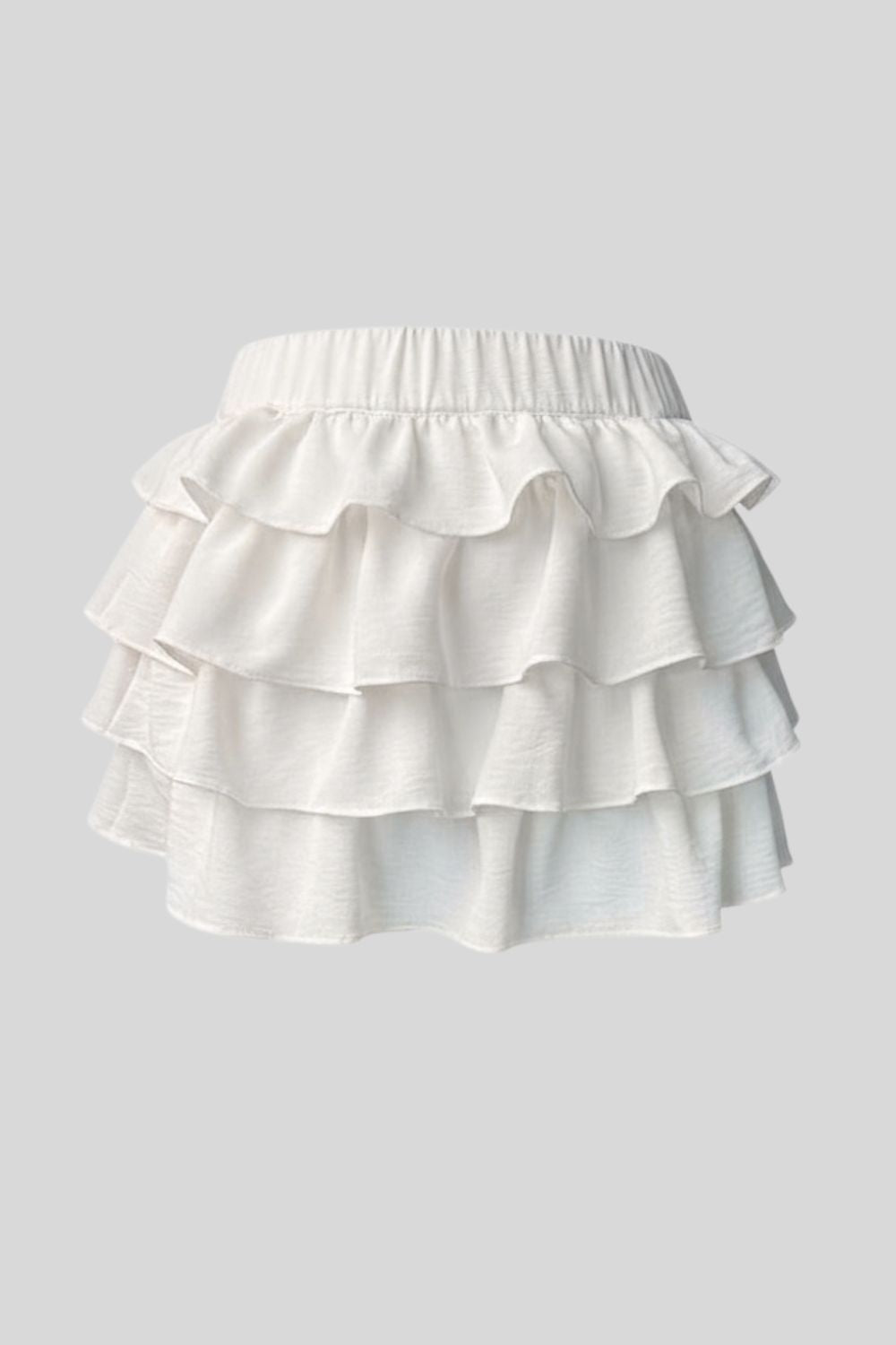 White Tiered Ruffle Skort - BEEGLEE
