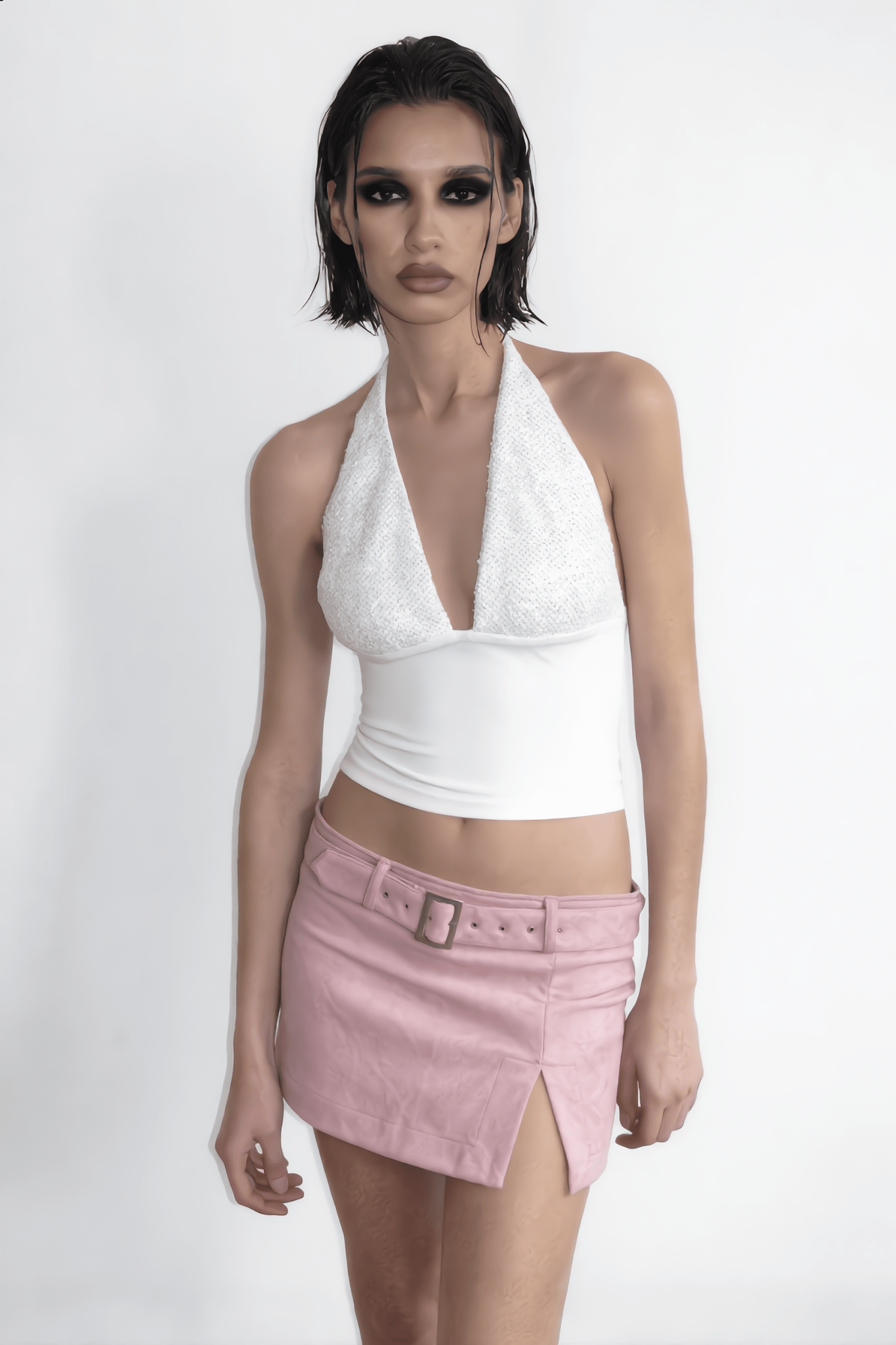 White Veil Sequin Top - BEEGLEE