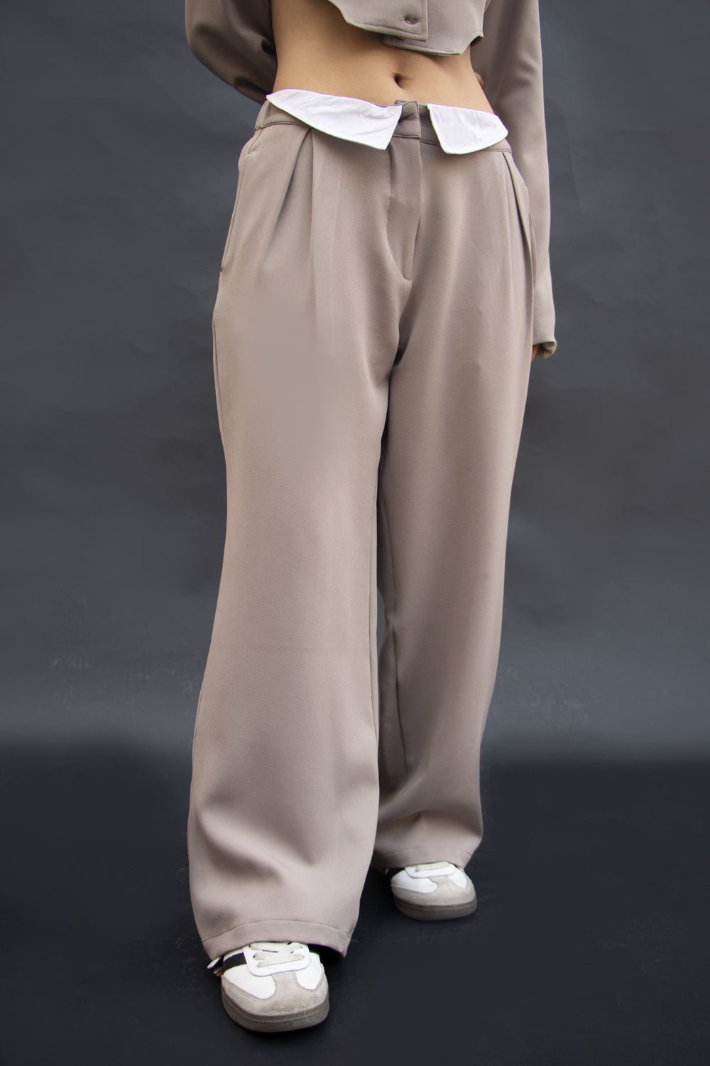 Beige Rory Tailored Korean Trouser - BEEGLEE