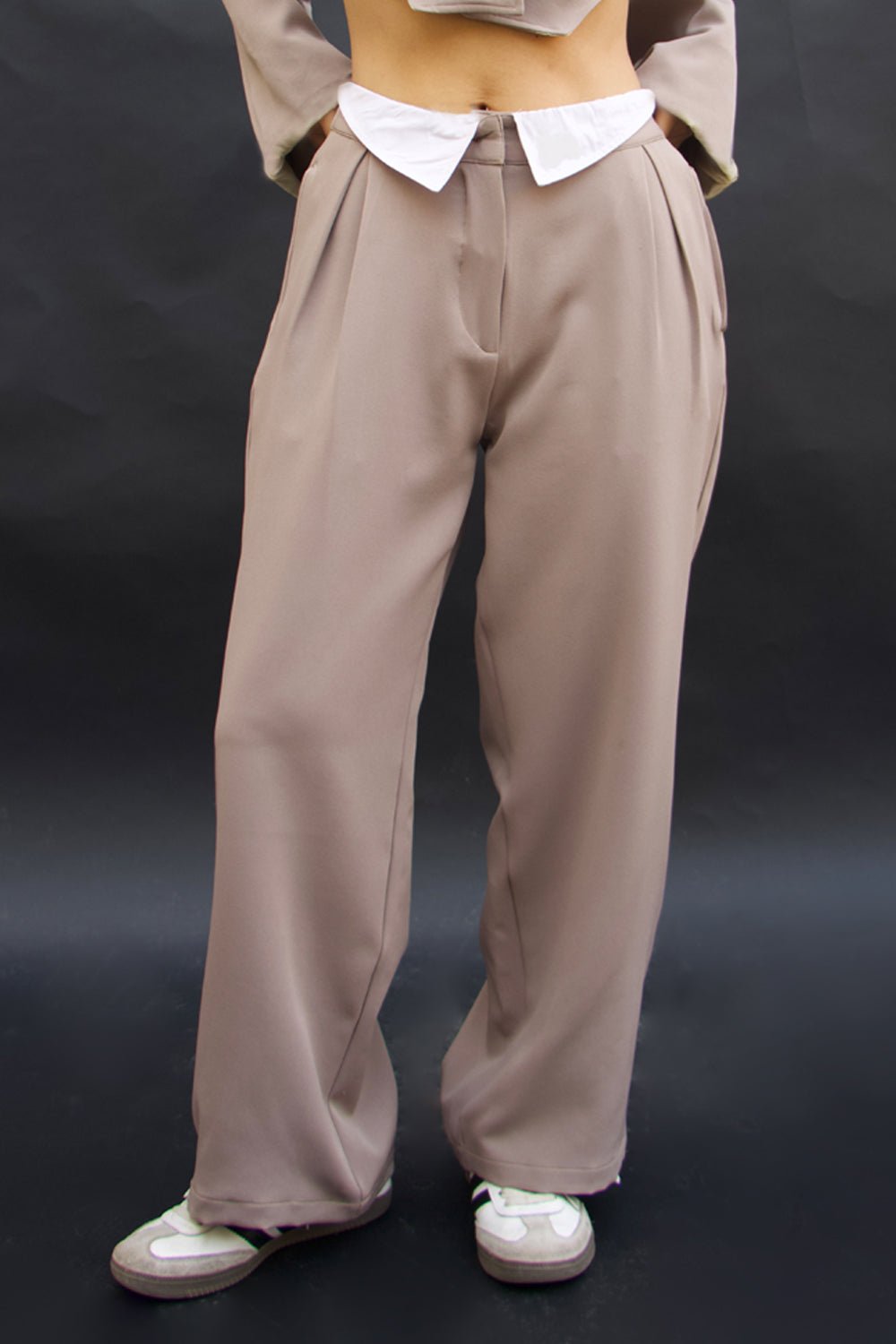 Beige Rory Tailored Korean Trouser - BEEGLEE