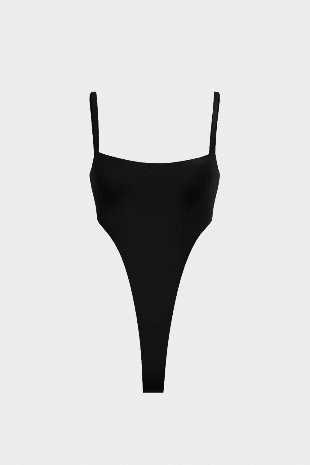 Black Extra Deep Strap Bodysuit - BEEGLEE