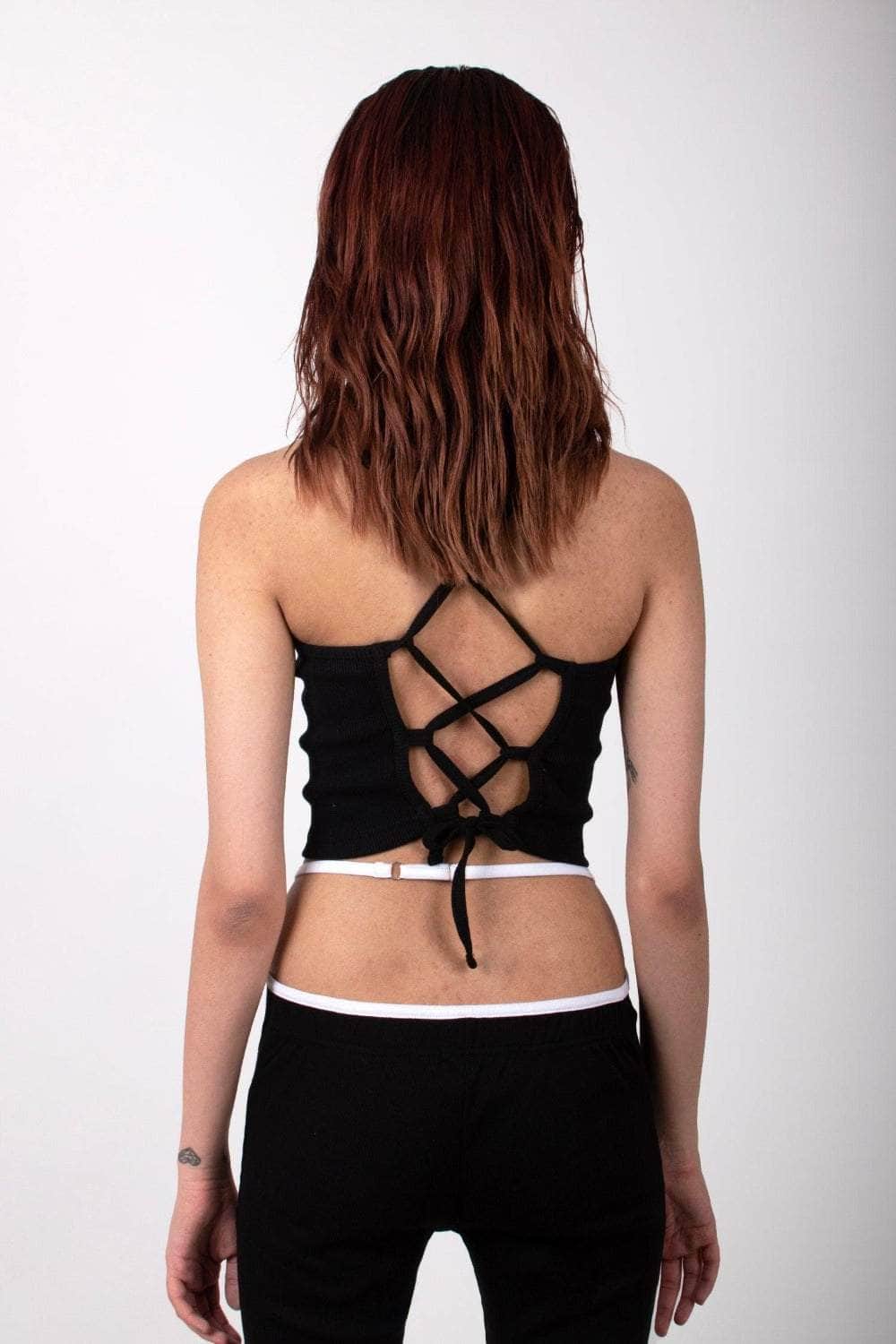 Lace Up Back top - BEEGLEE