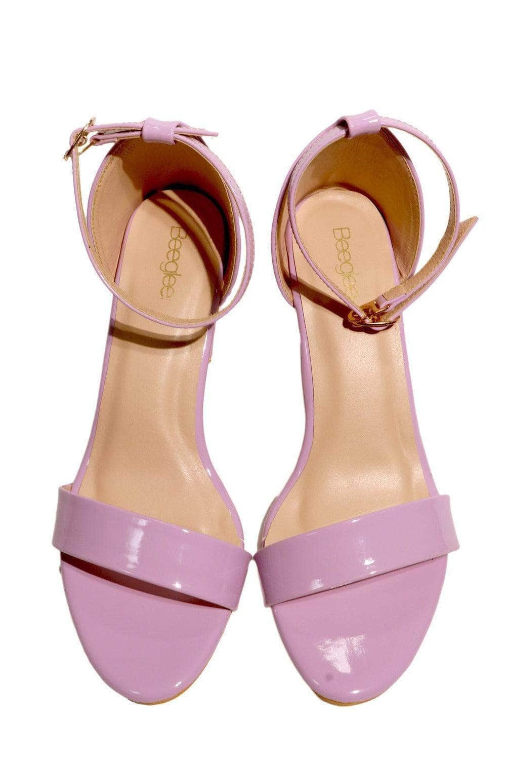 Lilac Patent Heels With Buckle Closure - BEEGLEE