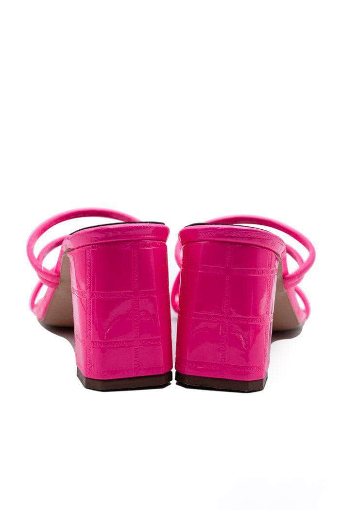 Neon Pink Square Toe Heels - BEEGLEE