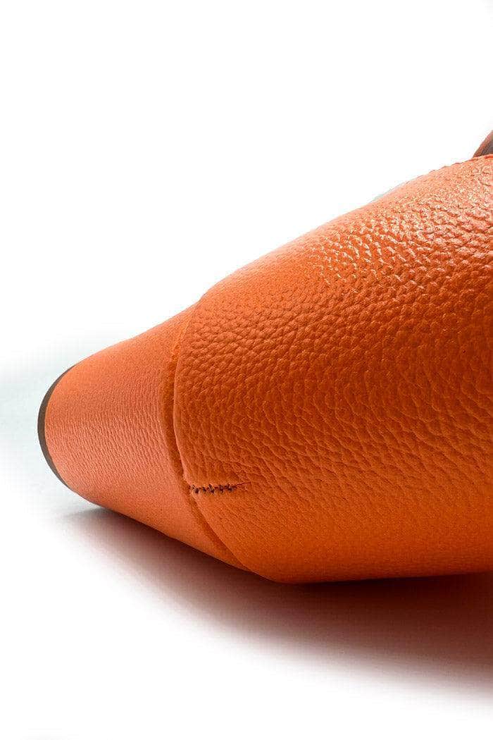 Orange Matte Heels With Buckle Closure - BEEGLEE