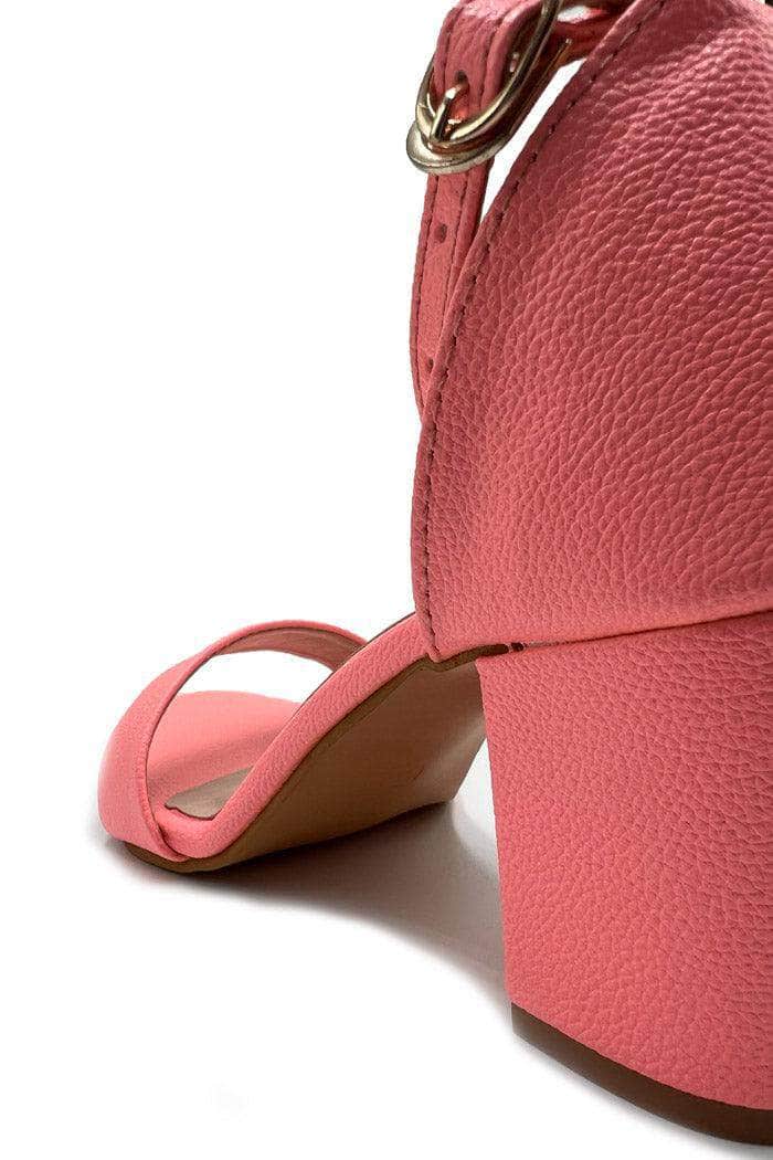 Pink Matte Heels With Buckle Closure - BEEGLEE