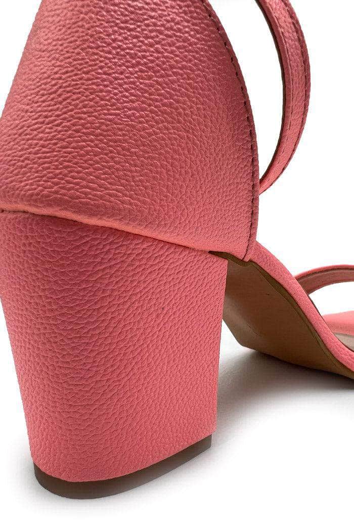 Pink Matte Heels With Buckle Closure - BEEGLEE